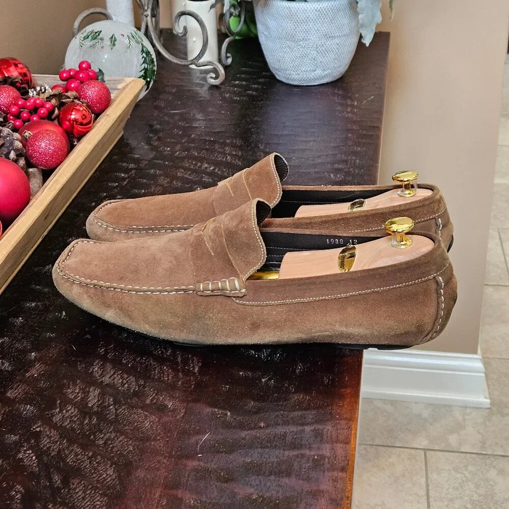 To Boot New York Men's Suede Loafers, Brown, Sz 12   Made in Italy - Picture 3 of 16